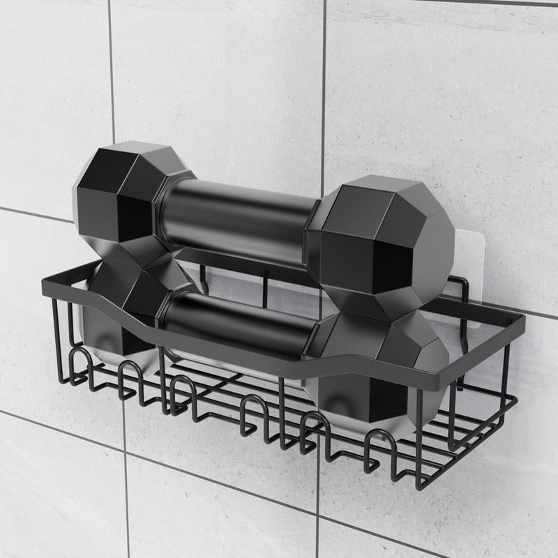 Shower Storage Shelf Bathroom Shower Shelves, Wall Shelves for Shower Storage, Rustproof Stainless Steel Drill-Free Shelves, 6 Piece Large Capacity Shower Hanging Shelves. White