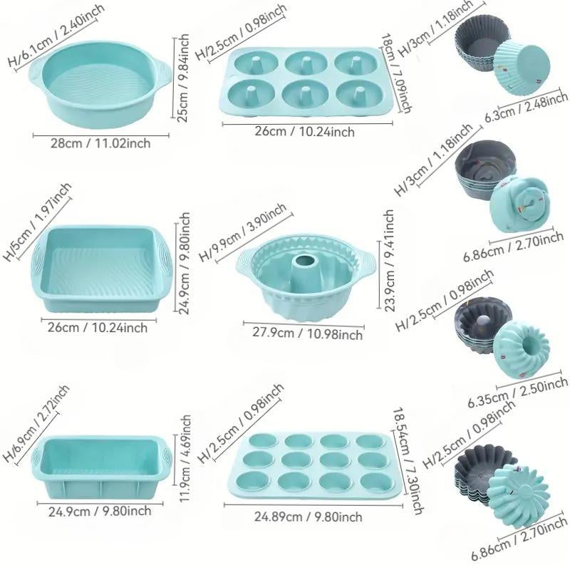 Silicone Cake Mold Set, 30Pcs/Set Muffin Cupcake Mold, Baking Mold, Kitchen Baking Supplies, Household Kitchen Products