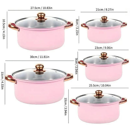 Stainless Steel Cookware Set, 5 Sets Including 5 Pots and 5 Lids, Kitchen Cookware Set, Household Kitchen Products, Kitchen Gifts, Kitchenware